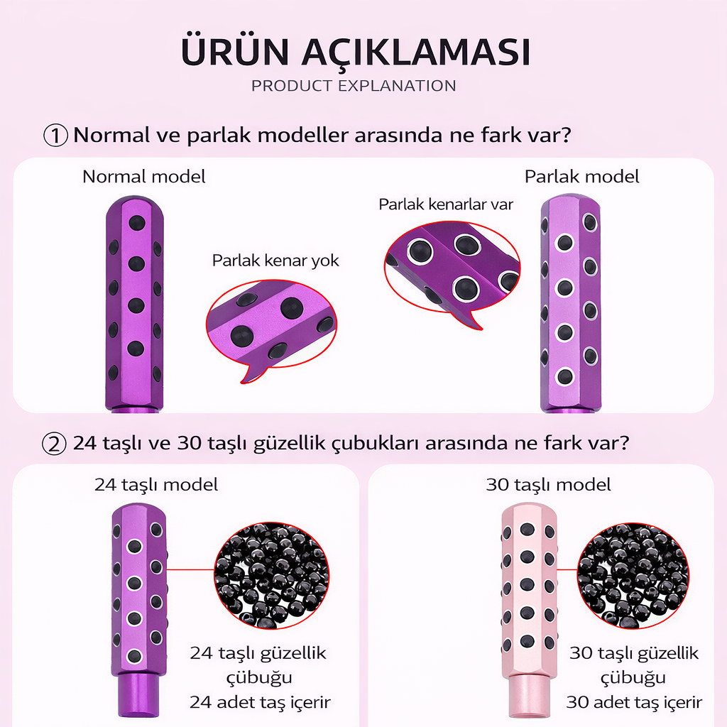 Edeloria DermaStone™ – Germanium Taşlı Yüz ve Vücut Masaj Aleti