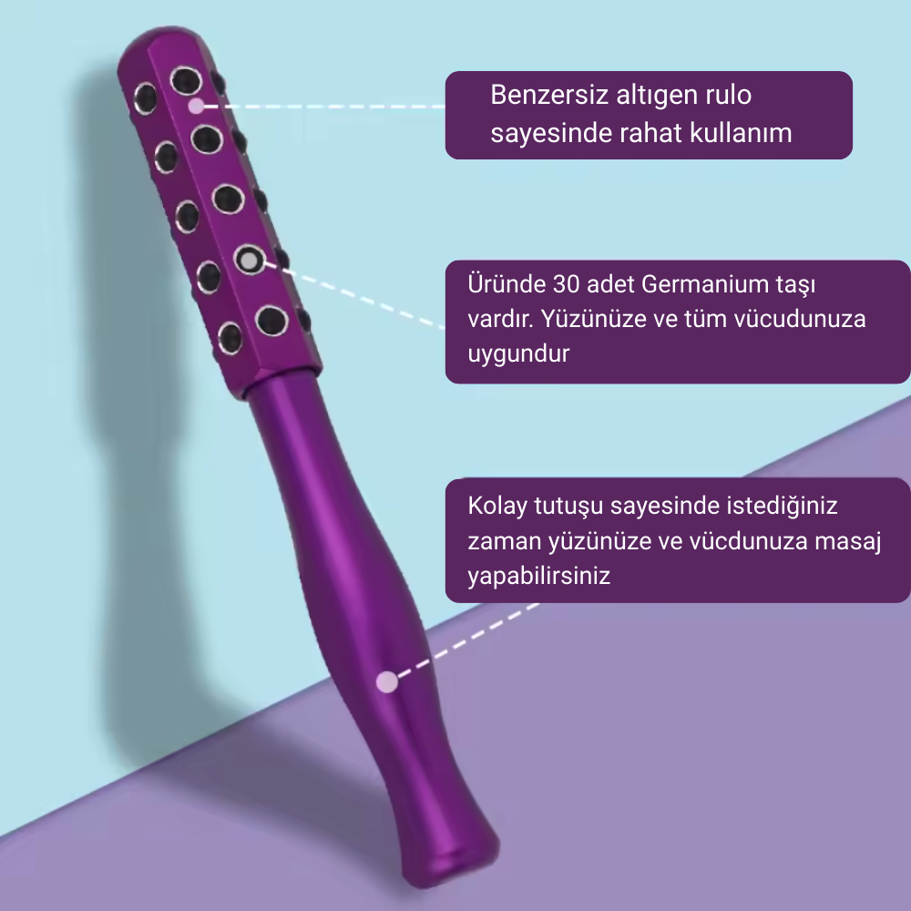 Edeloria DermaStone™ – Germanium Taşlı Yüz ve Vücut Masaj Aleti