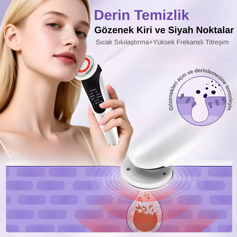 Edeloria DermaPulse™ – 7'si 1 Arada EMS LED Yüz Bakım Cihazı