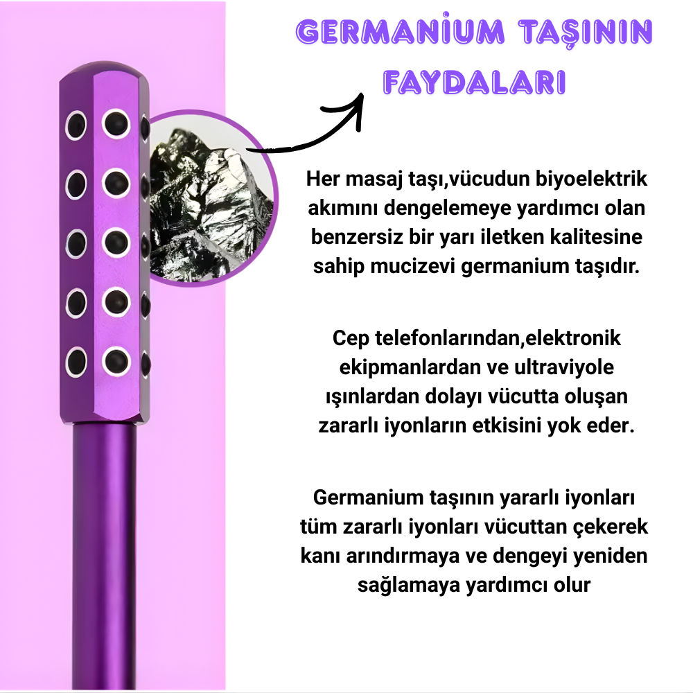 Edeloria DermaStone™ – Germanium Taşlı Yüz ve Vücut Masaj Aleti